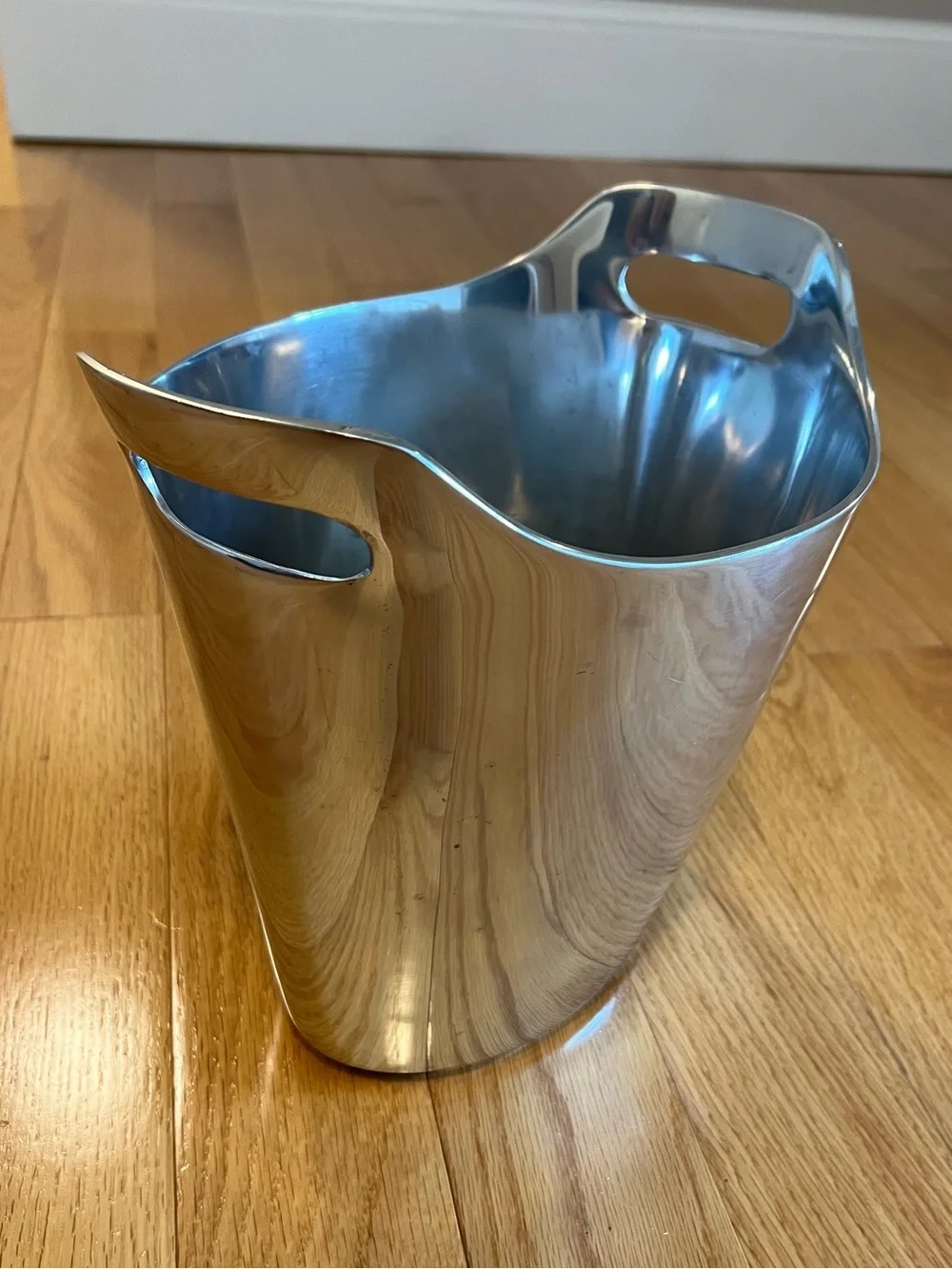 Pottery Barn Barona Silver Metal Wine Bucket with Handled Rim